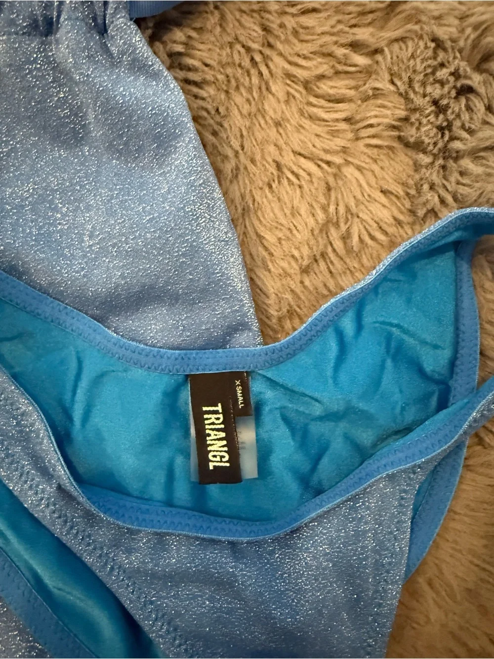 triangl swimwear Shimmery Light Blue Bikini Bottom with Pouch
